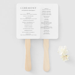 Leque Programa de Casamento Moderno Preto e Branco Limpo