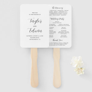 Leque Programa de Casamento Moderno Preto e Branco Minim