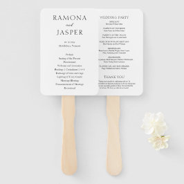 Leque Programa de Casamento Moderno Simples Preto e Bran