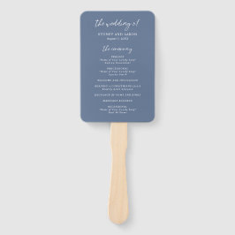 Leque Programa de Casamento Moderno Sydney Azul Empoeira