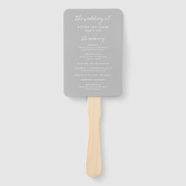 Leque Programa de Casamento Moderno Sydney Gray