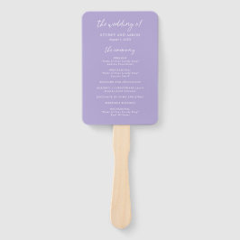 Leque Programa de Casamento Moderno Sydney Lavender