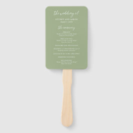 Leque Programa de Casamento Moderno Verde Sydney Sage