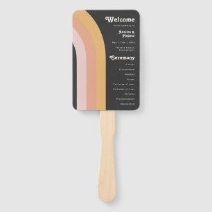 Leque Programa de Casamento Negro Arco-Íris dos anos 70 