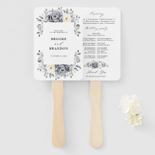 Leque Programa de Casamento no inverno Floral da Cinza d