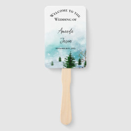 Leque Programa de Casamento no inverno Frosty Snowflakes