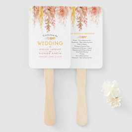 Leque Programa de casamento outono de outono de cor lara