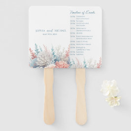 Leque Programa de Casamento Pastel Coral Reef-Beach