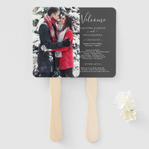 Leque Programa de Casamento Personalizado Clássico de Fo