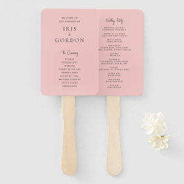 Leque Programa de Casamento Personalizado de Rosa de Blu