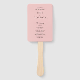 Leque Programa de Casamento Personalizado de Rosa de Blu