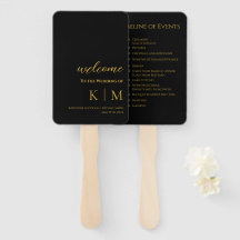 Programa de Casamento por Monograma - Preto e Dour