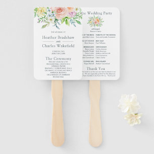 Leque Programa de Casamento Pretty Flowers