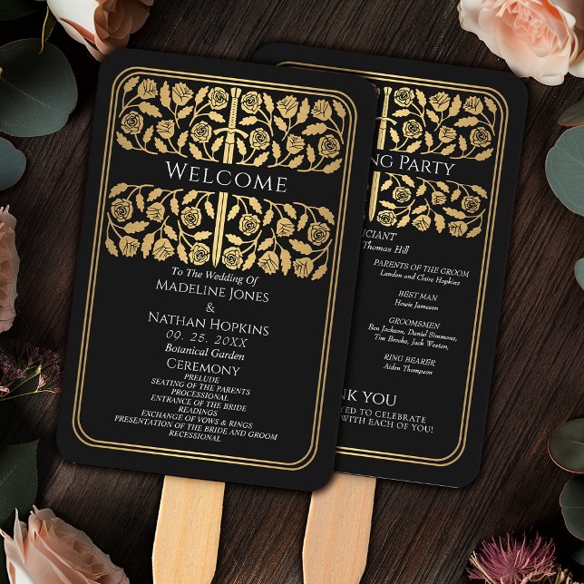 Leque Programa de Casamento Real Espada Medieval Dourada (Criador carregado)