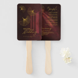 Leque Programa de Casamento Romance em Moonlight Burgund