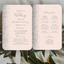 Leque Programa de Casamento Rosa-Rosa Silver Glitter Blu