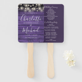 Leque Programa de Casamento Roteiro Luzes de Corda de Ma