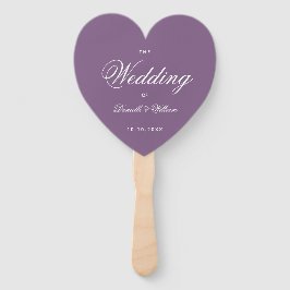 Leque Programa de Casamento Roxo Dusty Script Simples do