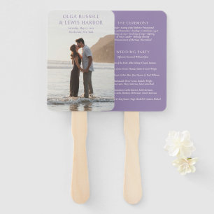 Leque Programa de Casamento Roxo Moderno Simples