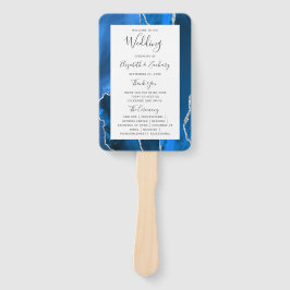 Leque Programa de Casamento Royal Blue Silver Agate