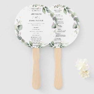 Leque Programa de Casamento Russo de Greenery Wreath