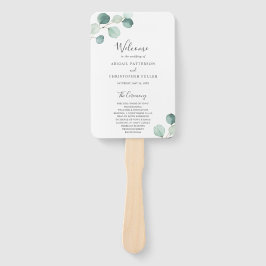 Leque Programa de Casamento Simples e Elegante com Eucal