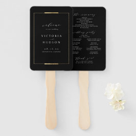 Leque Programa de Casamento Simples Elegance Black