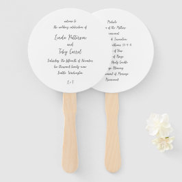 Leque Programa de Casamento Simples Manuscrito Moderno