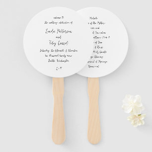 Leque Programa de Casamento Simples Manuscrito Moderno