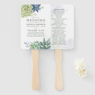 Leque Programa de Casamento Suculento do Deserto de Aqua