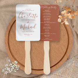 Leque Programa de Casamento Terracotta Signature Script