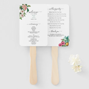 Leque Programa de Casamento Tropical e Verde