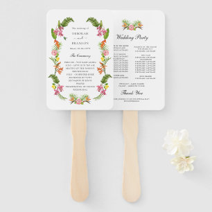 Leque Programa de Casamento Tropical Floral & Greenery G