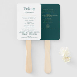 Leque Programa de Casamento Verde de Peacock TEAL