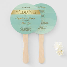 Leque Programa de Casamento Verde Menta