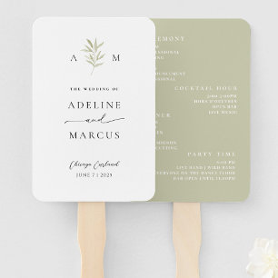 Leque Programa de Casamento Verde Mínimo
