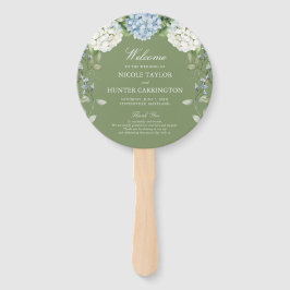 Leque Programa de Cerimônia de Casamento com Hortênsia A