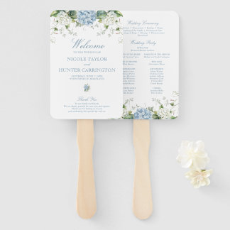 Leque Programa de Cerimônia de Casamento com Hortênsia A