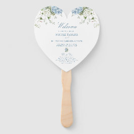 Leque Programa de Cerimônia de Casamento com Hortênsias