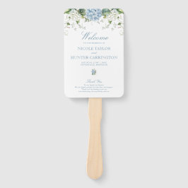 Leque Programa de Cerimônia de Casamento com Hortênsias