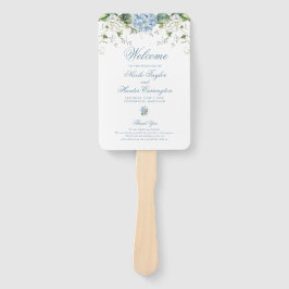 Leque Programa de Cerimônia de Casamento com Hortênsias
