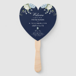 Leque Programa de Cerimônia de Casamento com Hortênsias