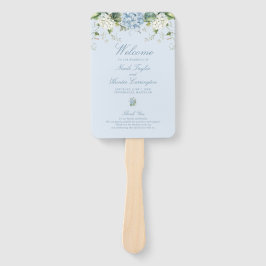 Leque Programa de Cerimônia de Casamento com Hortênsias