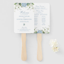 Leque Programa de Cerimônia de Casamento com Hortênsias