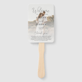 Leque Programa de Cerimônia de Casamento da Caligrafia R