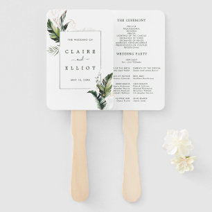 Leque Programa de Cerimônia de Casamento de Folhagem Tr