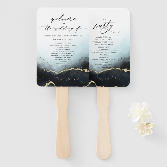 Leque Programa de Cerimônia de Casamento de Marinhos da  (Frente e Verso)