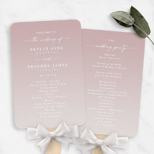 Leque Programa de Cerimônia de Casamento de Ombre Mauve 