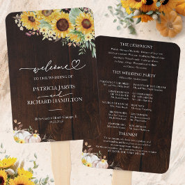 Leque Programa de Cerimônia de Casamento de Outono com A