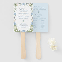 Leque Programa de Cerimônia de Casamento Elegante Hortên